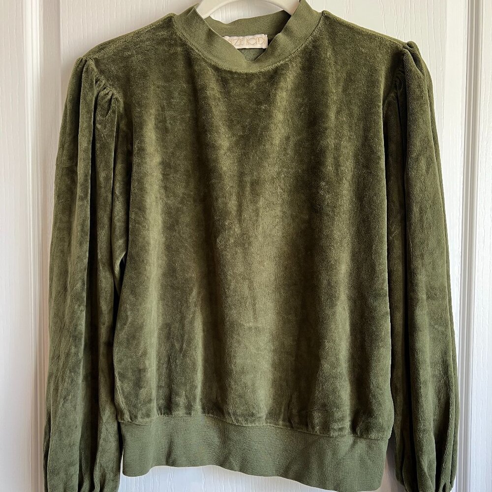 Suzie Kondi Women Dunmore Olive Forest Green Pullover Sweater Sweatshirt Size S
